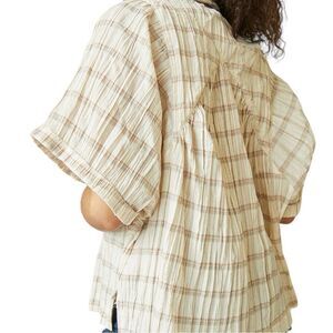 UO‎ BDG Oliver Slouchy Check Babydoll Shirt Top Women’s Size Large